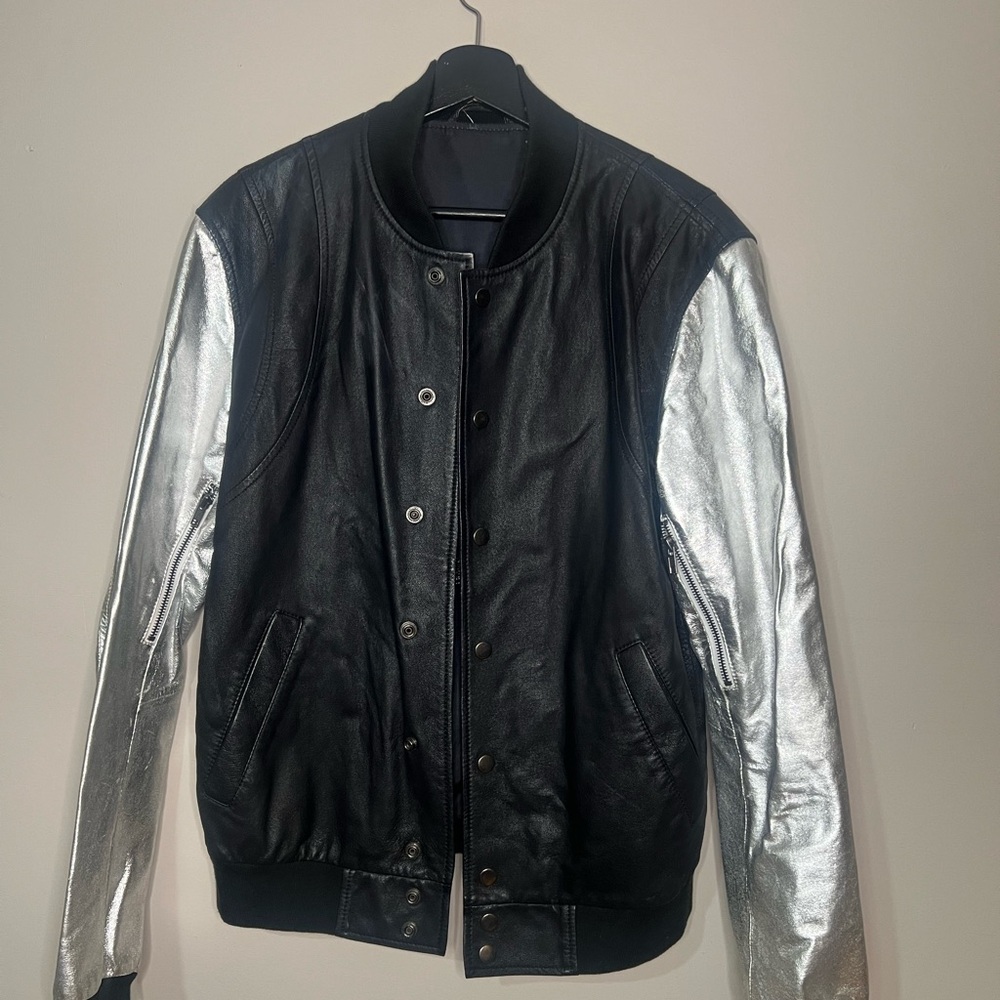 Black and Silver-Sleeves Men's Statement Jacket